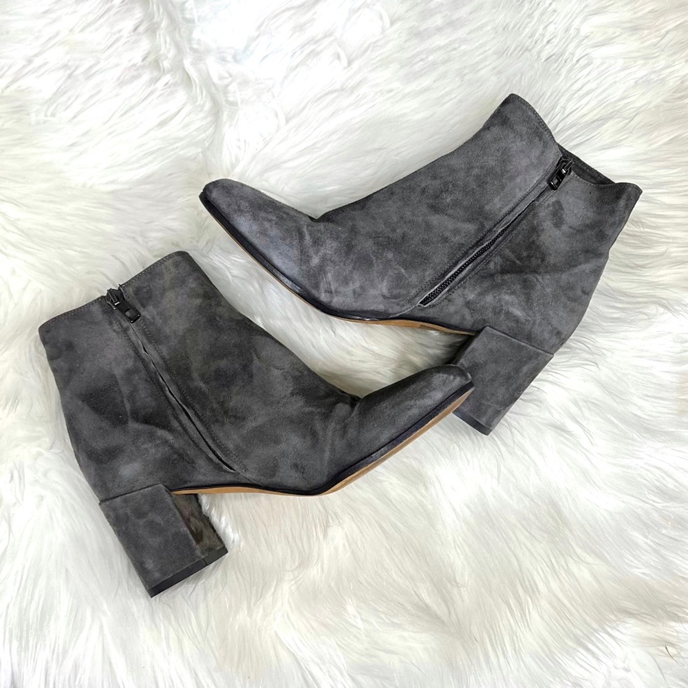 Vince Blakely Steel Grey Suede Booties